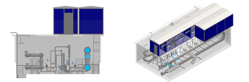 Модель насосной станции 2-го подъема